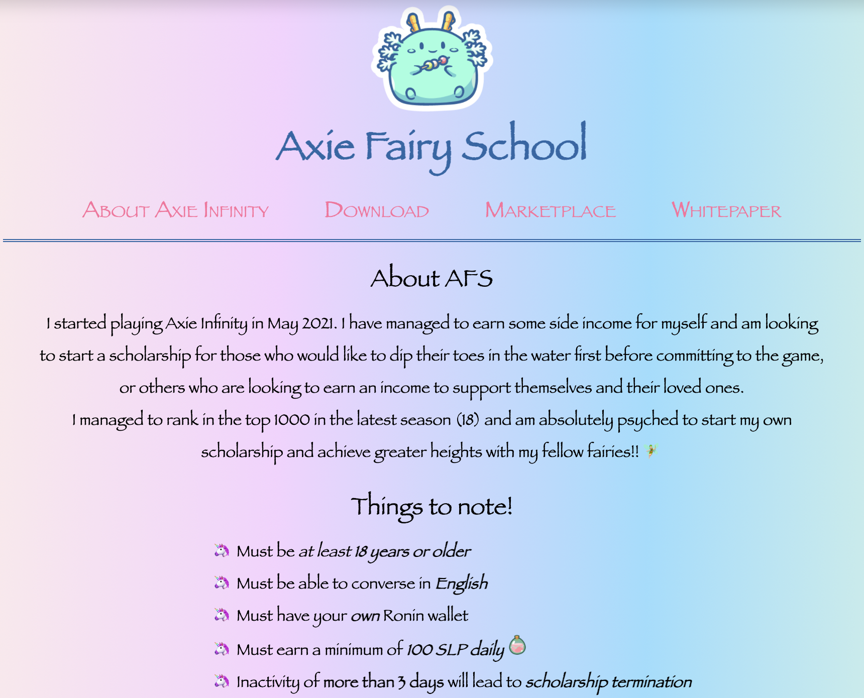 Preview of Axie Fairy School Project