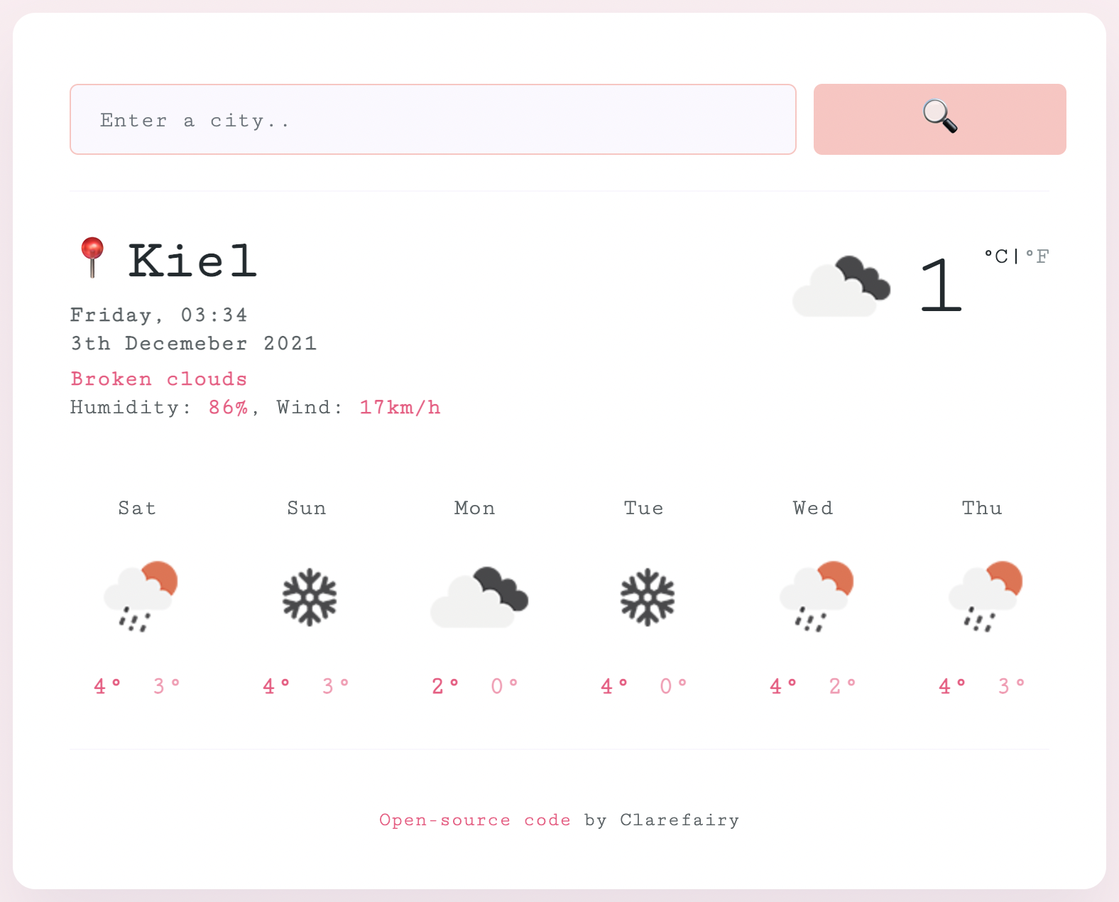 Preview of Weather Application Project